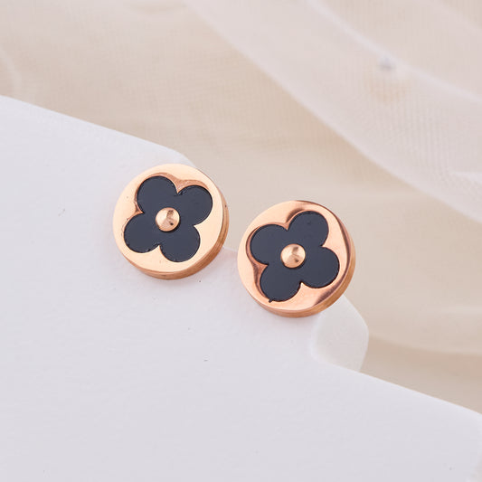 Black Clover Stud Earrings