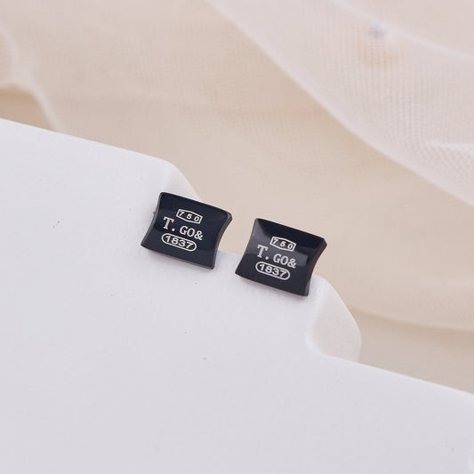 Black Label Square Studs