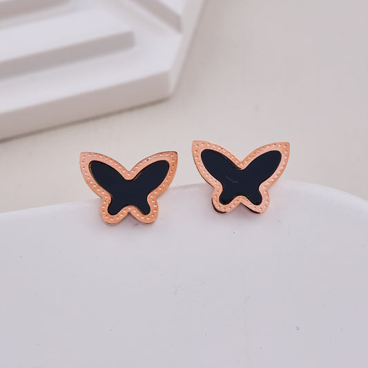 Black Butterfly Stud Earrings