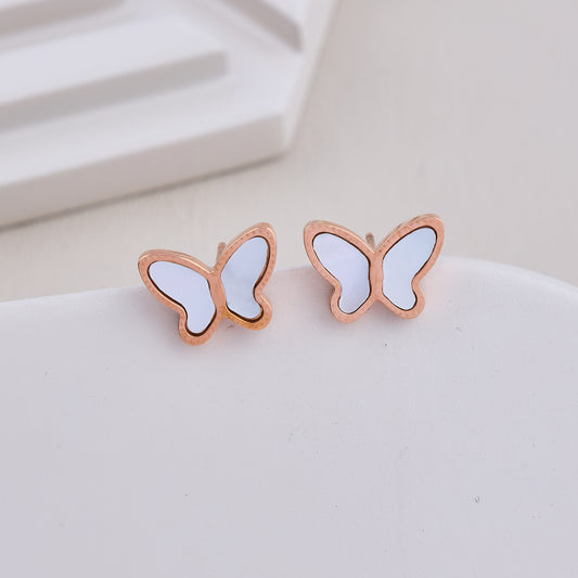 White Butterfly Studs