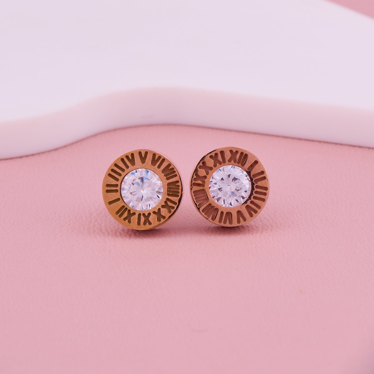 Roman Numeral Sparkle Studs