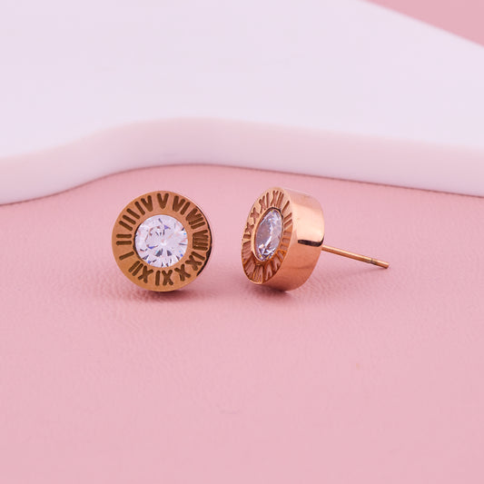 Roman Numeral Sparkle Studs