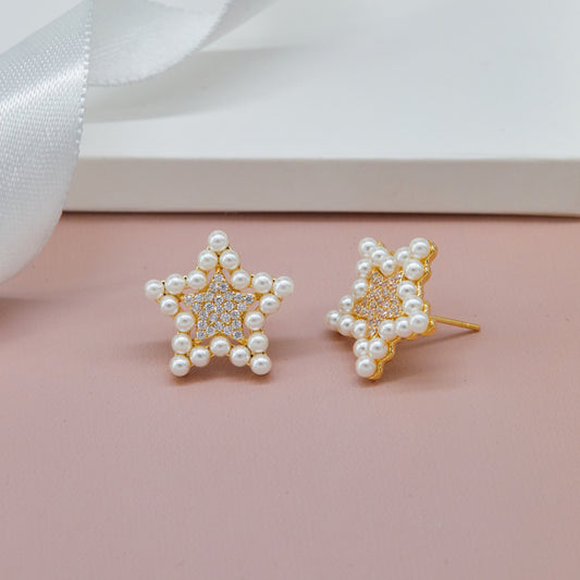 Gold Earrings with Pearls & Diamonds Exquisite Luxury & Style