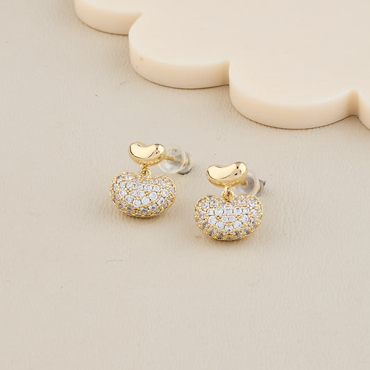 Golden Sparkle Bean Drop Earrings