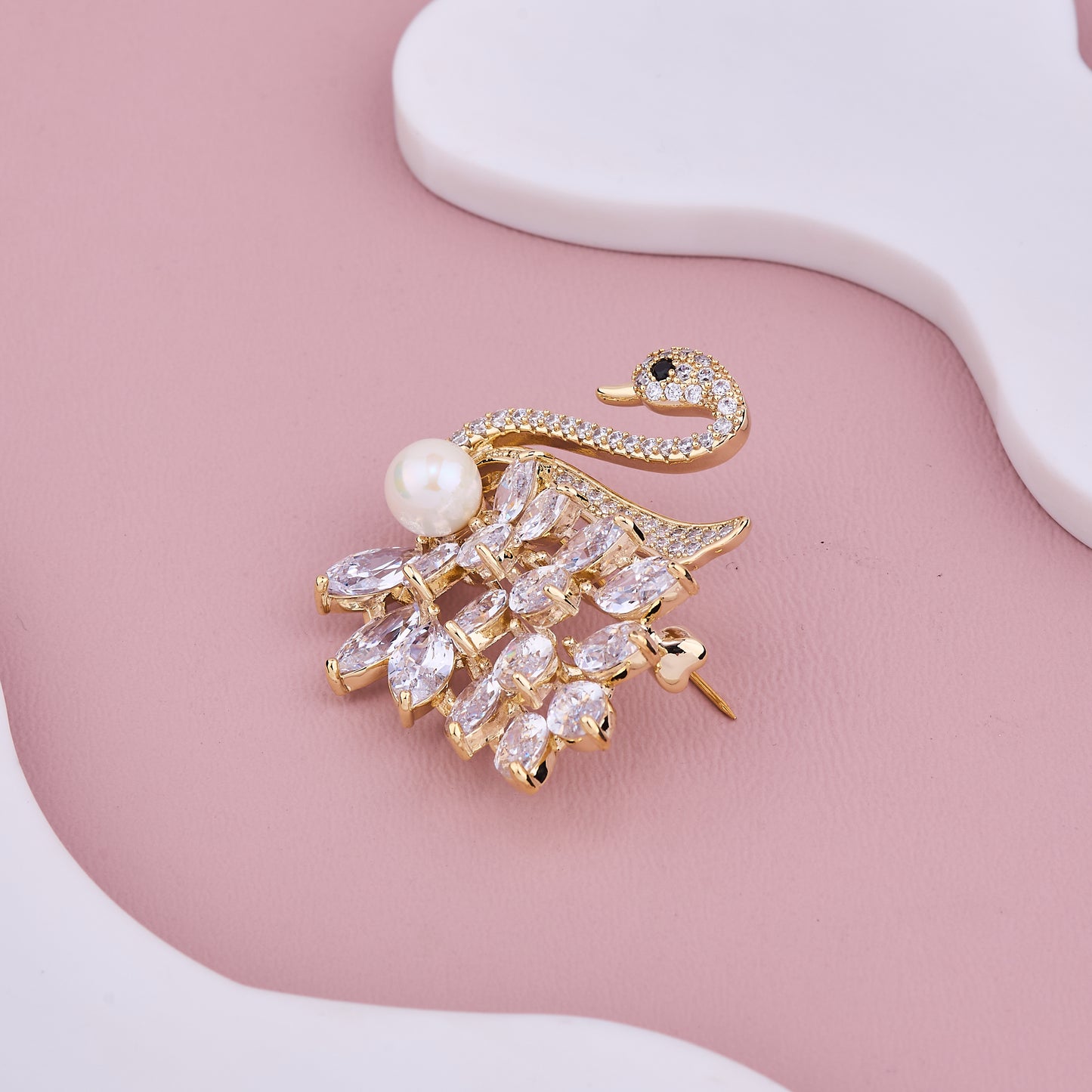 Swan Pearl Brooch