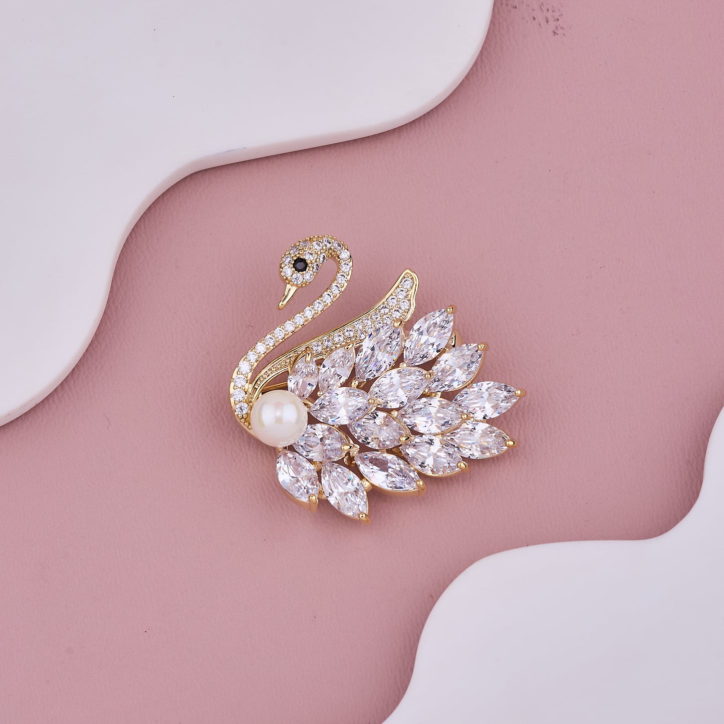 Swan Pearl Brooch