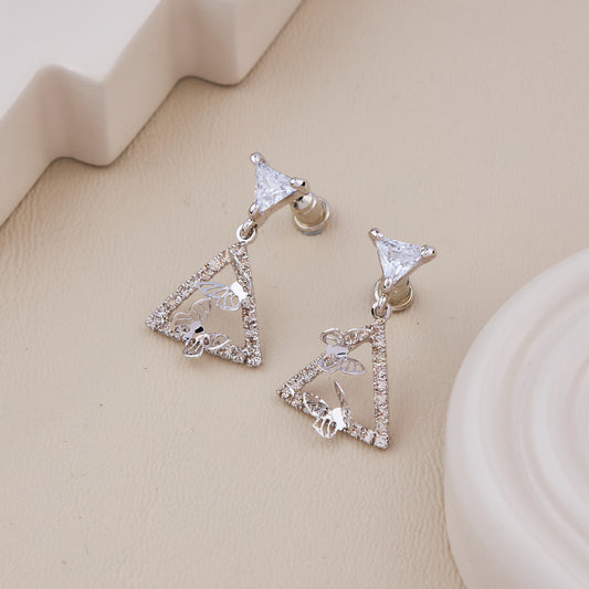 Butterfly Triangle Earrings