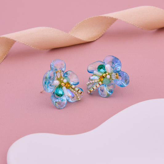 Blue Flower Earrings