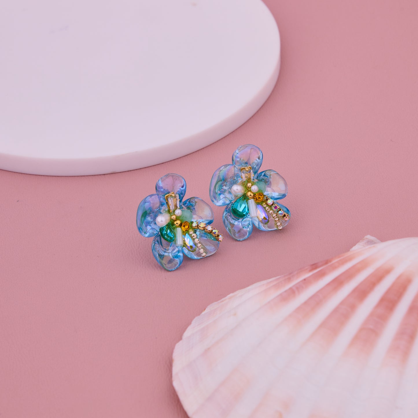 Blue Flower Earrings