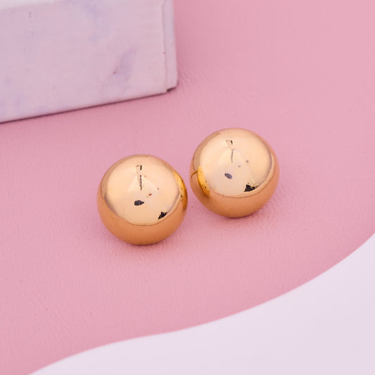 Golden Ball Stud Earrings
