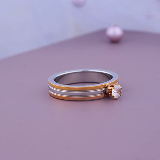 Dual Tone Crystal Ring