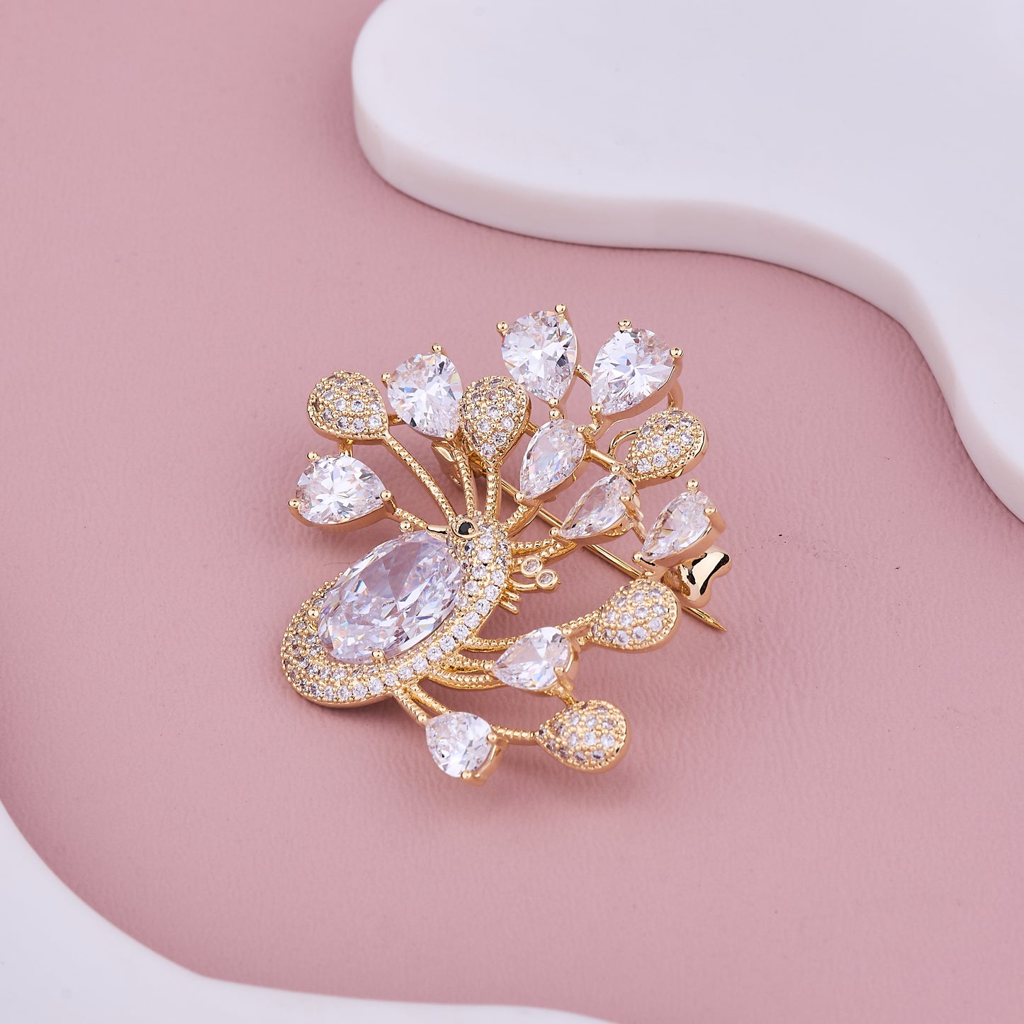 Regal Peacock Brooch