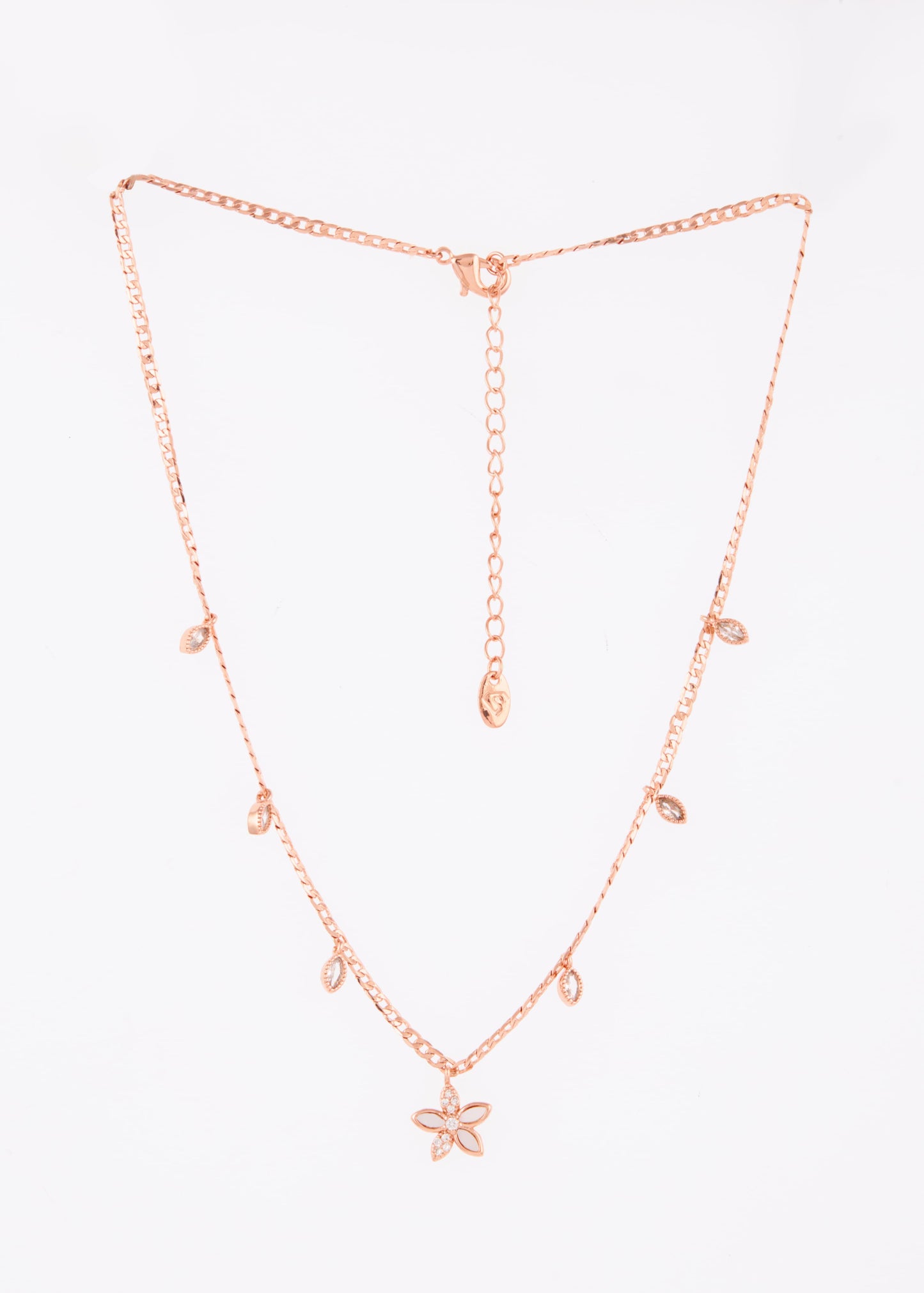 Rose Gold Floral Pendant Necklace by GC Premium Jewellery