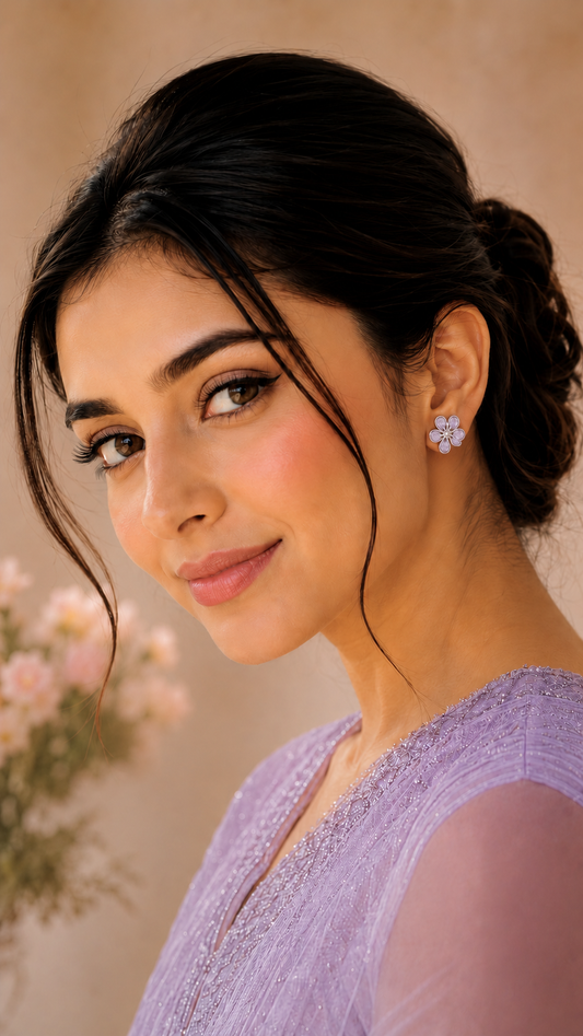 Lilac Blossom Stud Earrings