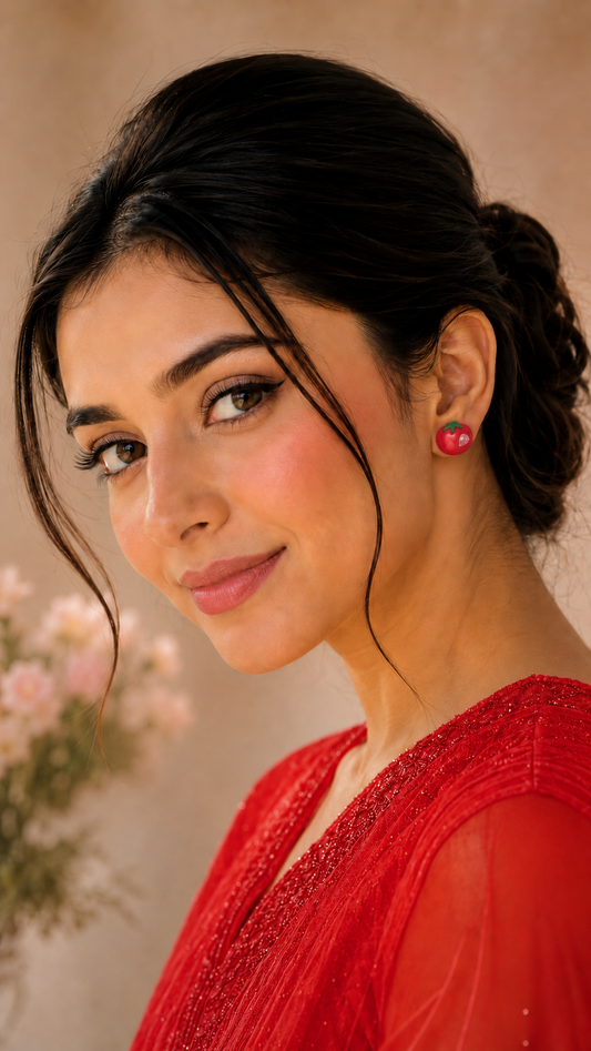 Tomato Stud Earrings