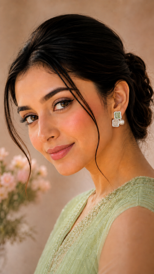 Pearl & Geo Weave Studs