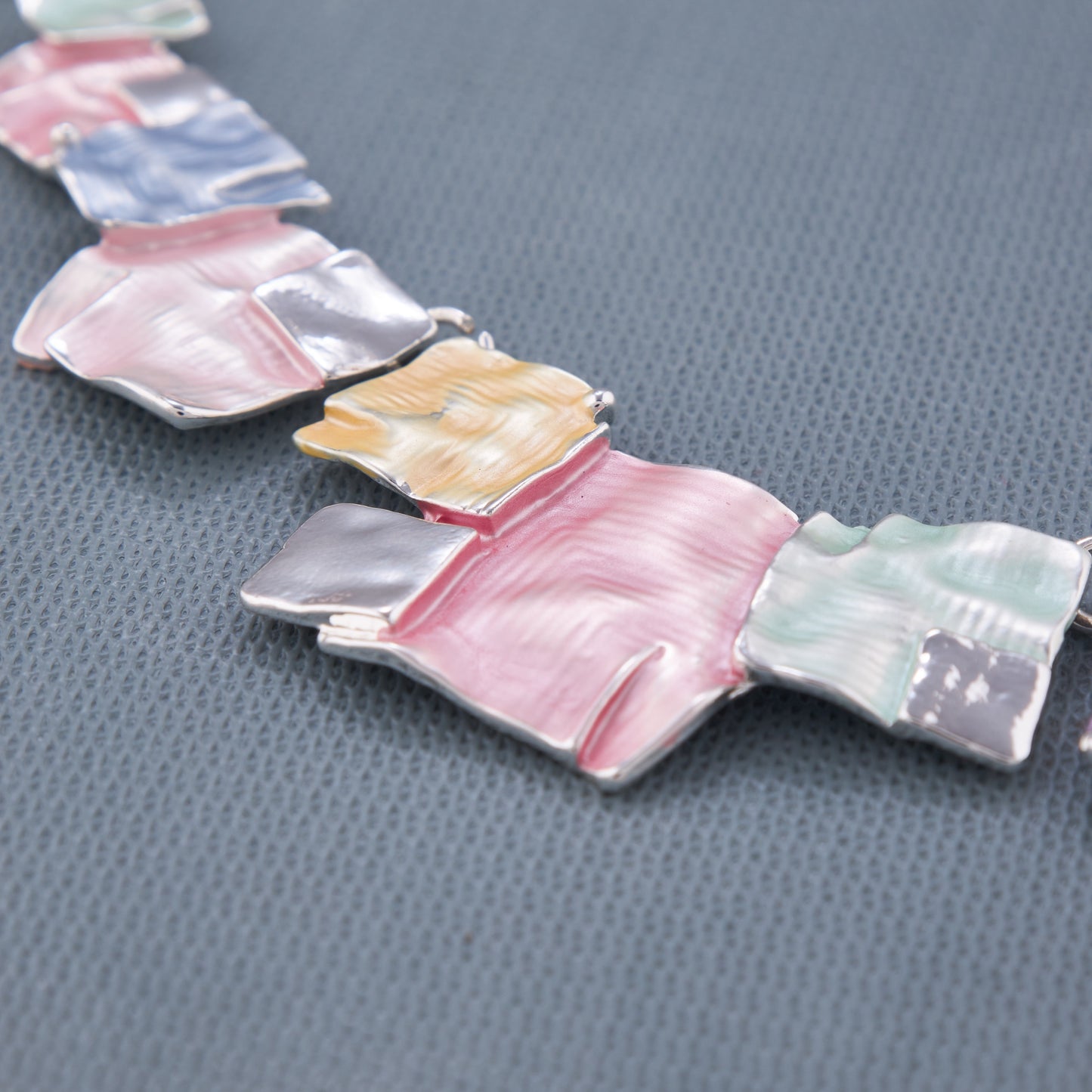 Multicolor Square Mosaic Necklace Set – Elegant & Artistic Design