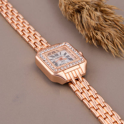 Elegant square dial analog watch for women – timeless style.