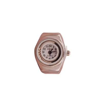 Classic Silver Tone Analog Ring Watch for Women GC Premium Jewellery
