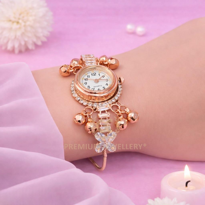 Traditional Kashmiri Watch Rose Gold with Adjustable Chain