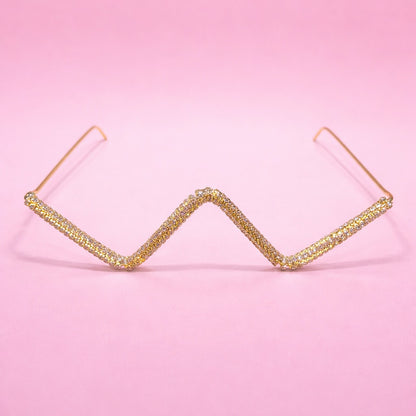Zigzag Crystal Gold Plated Facelet for Girls and Women