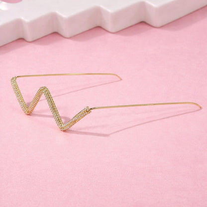 Zigzag Crystal Gold Plated Facelet for Girls and Women