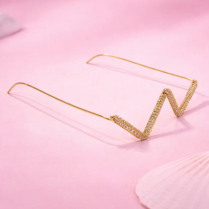 Zigzag Crystal Gold Plated Facelet for Girls and Women
