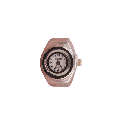 Stylish Silver-Tone Analog Ring Watch for Women