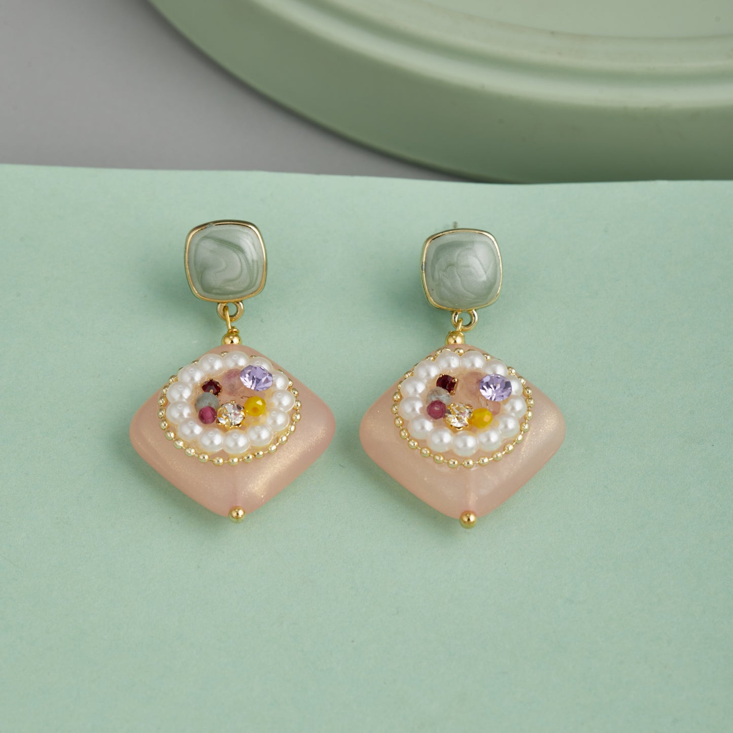 Elegant Enamel Earrings Fashionable & Artistic Design