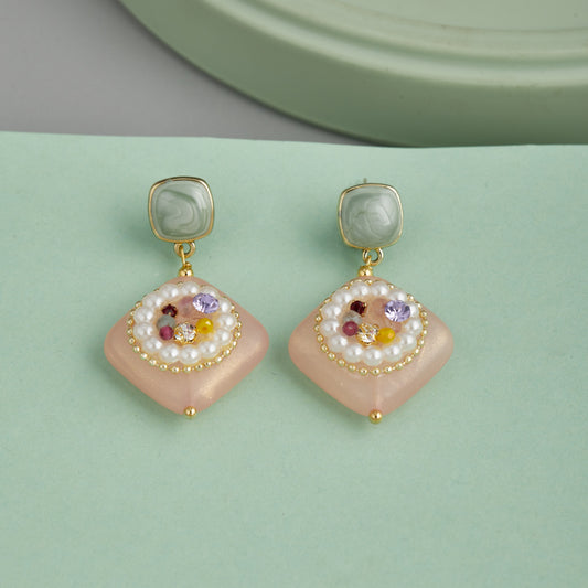 Elegant Enamel Earrings Fashionable & Artistic Design