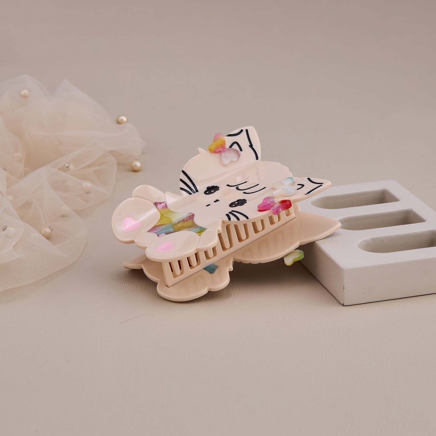 Floral Hello Kitty Hair Claw Clip