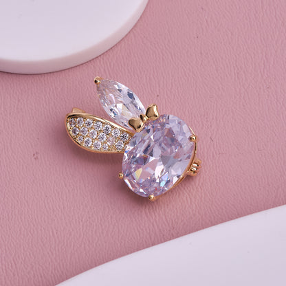 Crystal Bunny Brooch