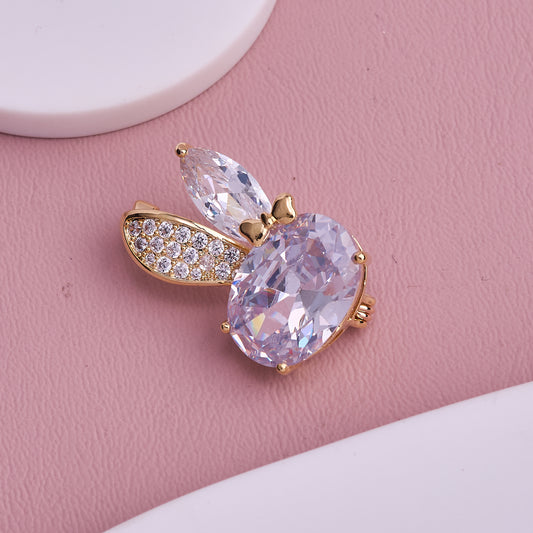 Crystal Bunny Brooch