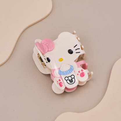 Pink Bow Hello Kitty Hair Claw Clip