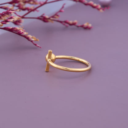 Gold Bar & Ball Ring