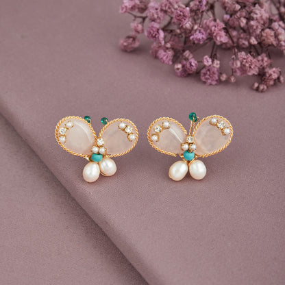 Pearl & Floral Earrings Elegant Nature-Inspired Jewelry
