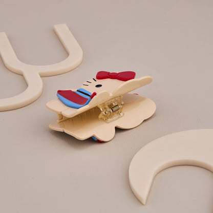 Red Bow Hello Kitty Hair Claw Clip
