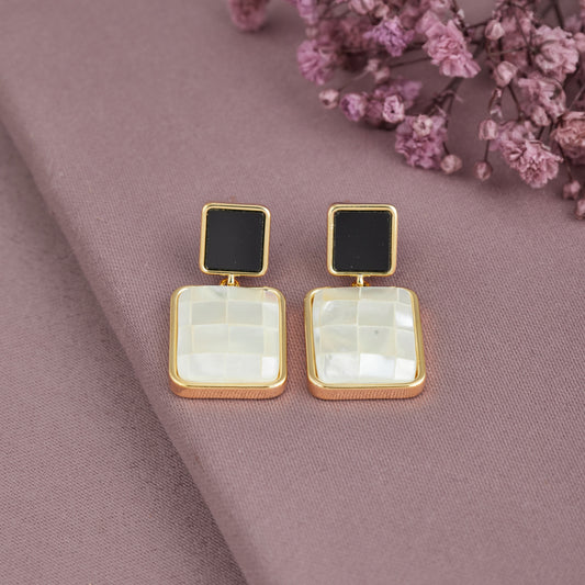 Elegant Earrings with Intricate Enamel Detailing