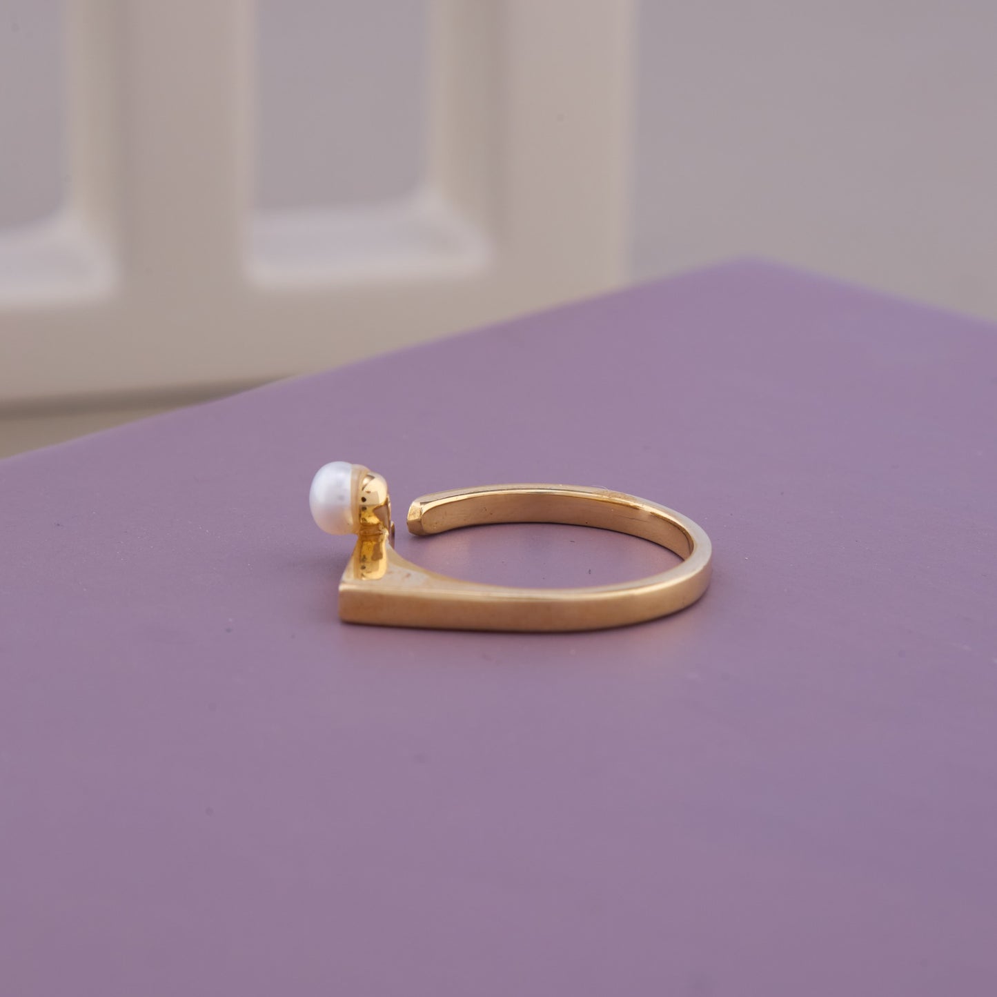 Golden Pearl Sparkle Ring