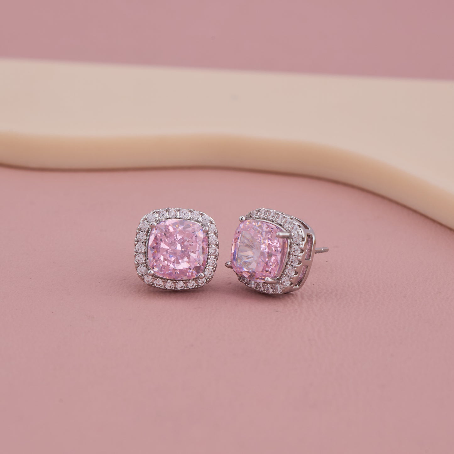 Sparkling Pink Studs Classy & Cute
