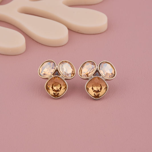 Golden Crystal Cluster Studs