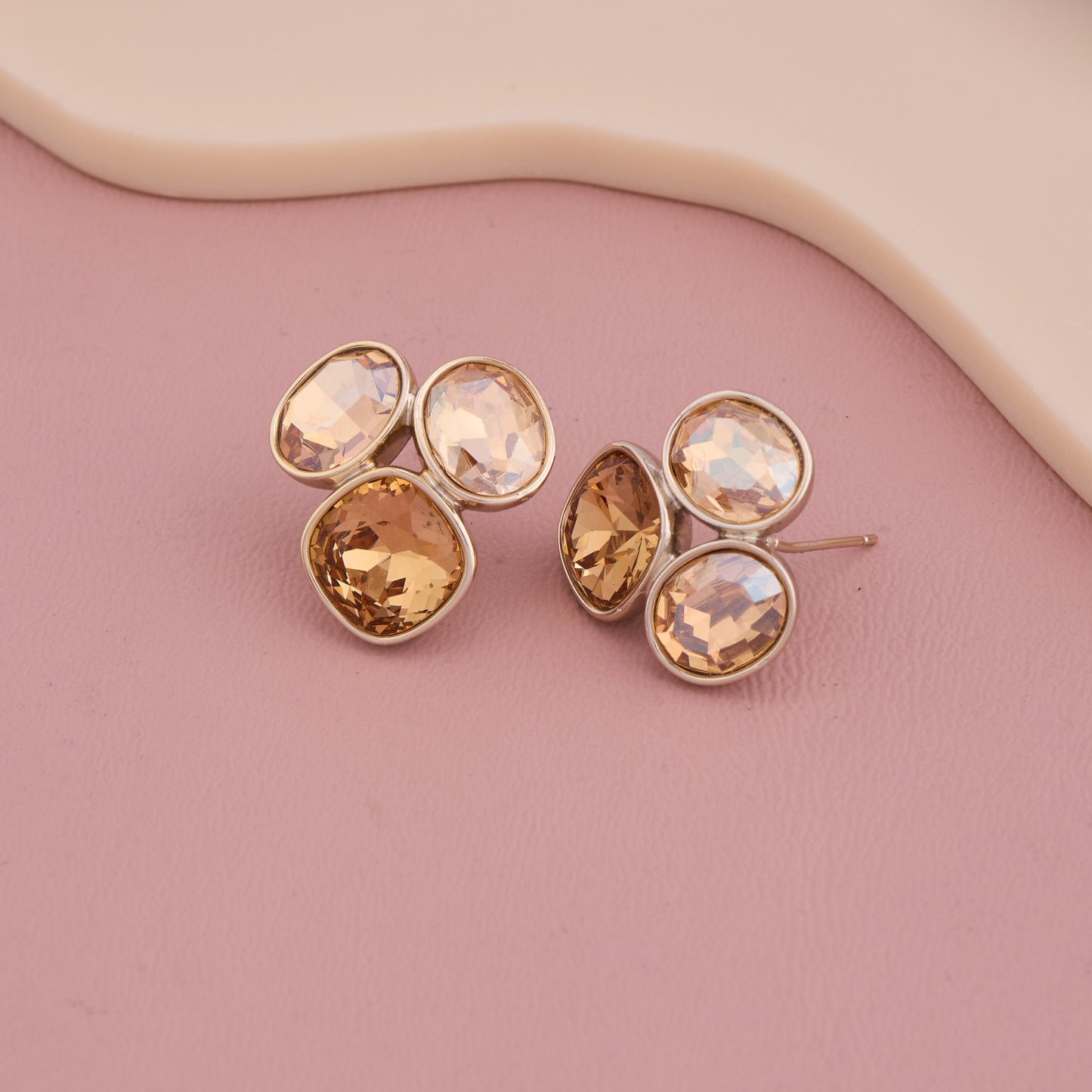 Golden Crystal Cluster Studs