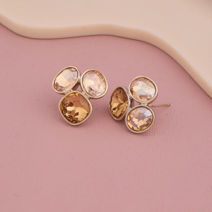 Golden Crystal Cluster Studs