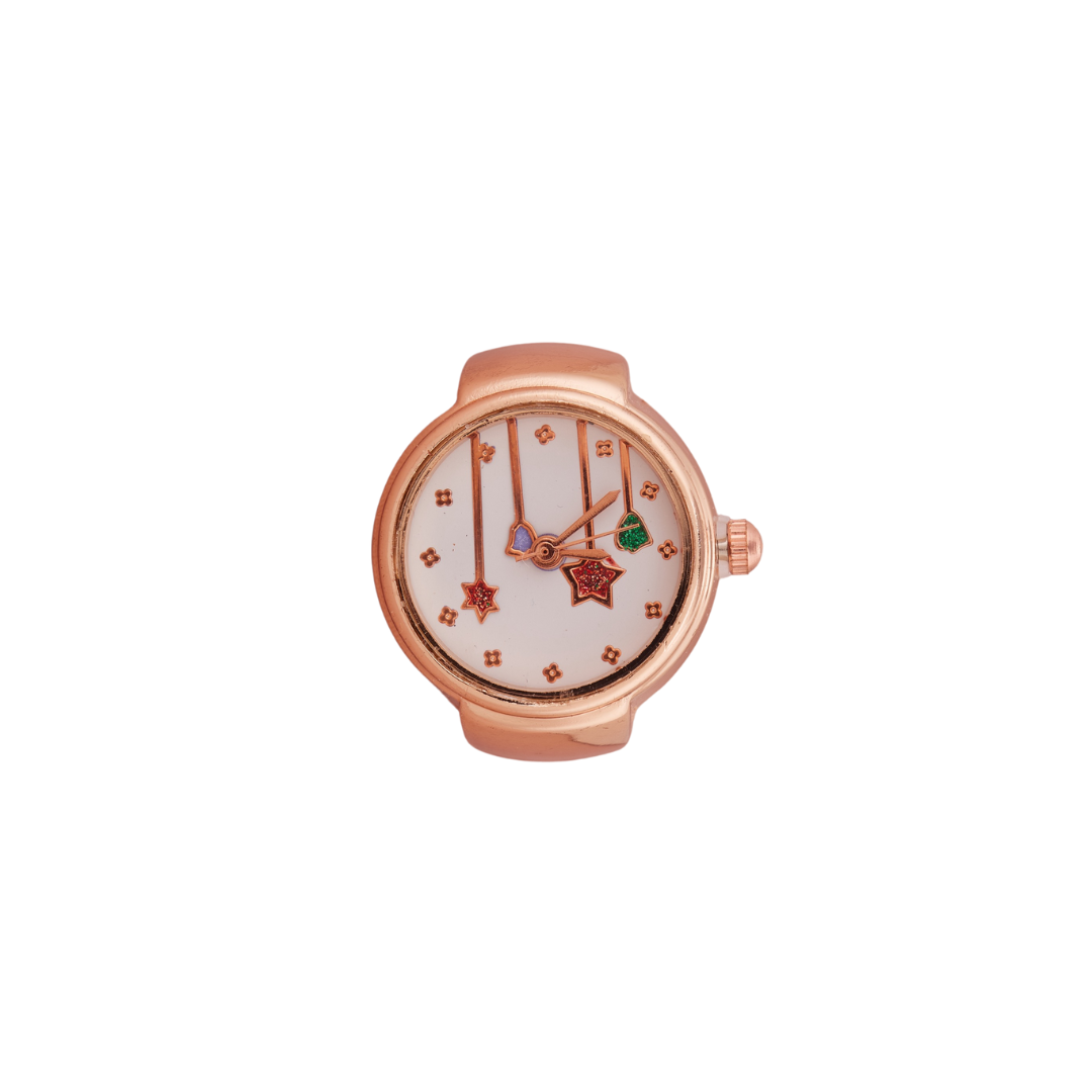 Rose Gold Ring Watch with Colorful Star Motif Dial – GC Premium Jewellery