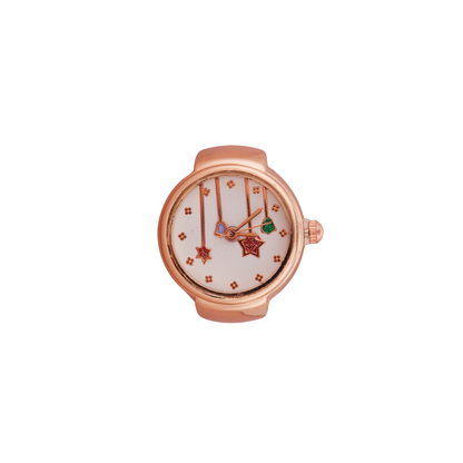 Rose Gold Ring Watch with Colorful Star Motif Dial – GC Premium Jewellery