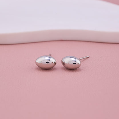 Silver Dome Stud Earrings