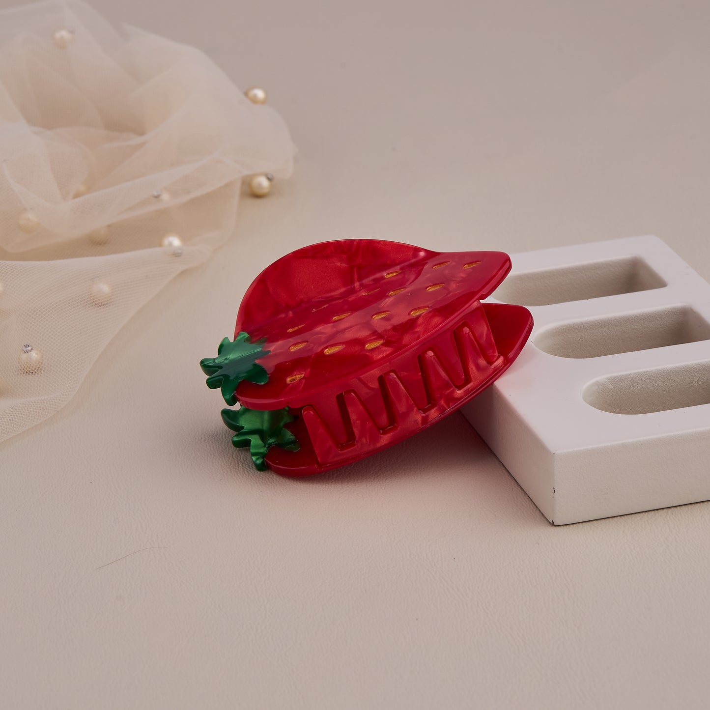 Mini Strawberry Hair Claw Clip