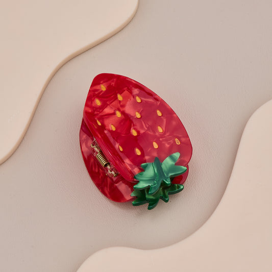 Mini Strawberry Hair Claw Clip