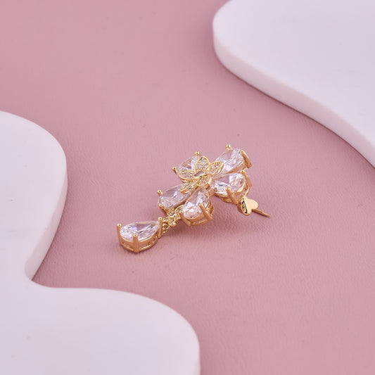 Crystal Cross Brooch