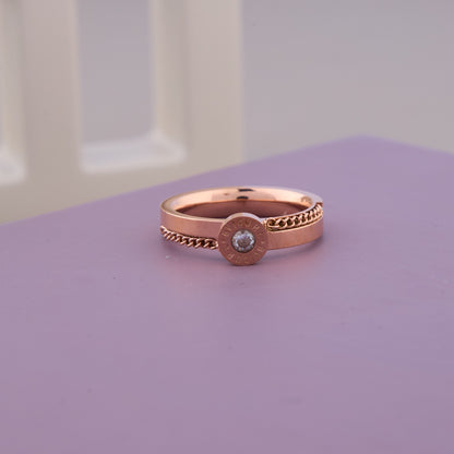 Rose Gold Chain Band Ring